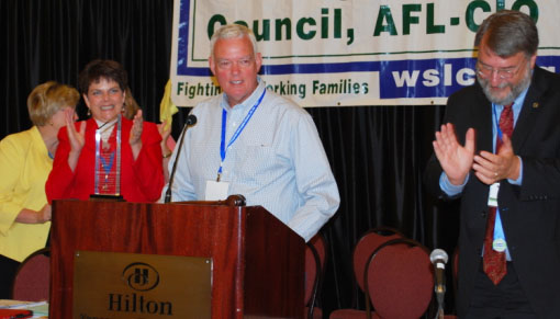 Peter Lahmann receives the 2013 Bruce Brennan Award.