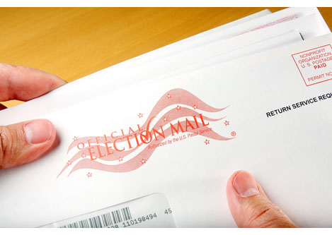 Voter receiving ballot through mail