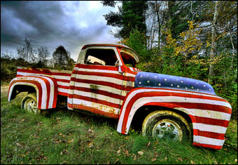 truck-american-flag