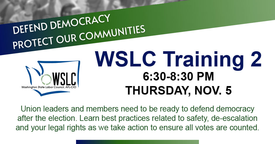 Defend Democracy: WSLC training Nov. 5 on post-election actions